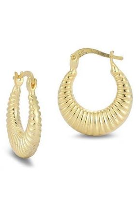 Glaze Jewelry Ribbed Hoop Earrings in Gold at Nordstrom Rack