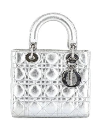Dior My Lady Dior Bag Cannage Quilted Leather satchel - Argento