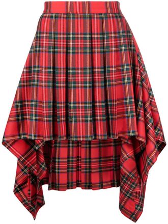 Moschino checked virgin-wool skirt - men - Virgin Wool/Cupro/Acetate - 46 - Red