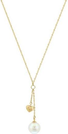 Effy Freshwater Pearl & Heart Drop Pendant Necklace in White at Nordstrom Rack, Size 18