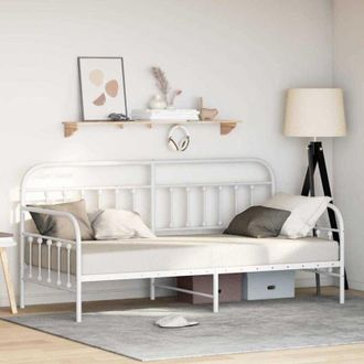 vidaXL Estructura De Cama De D&iacute;a Blanco 100 X 200 Cm Acero Vidaxl