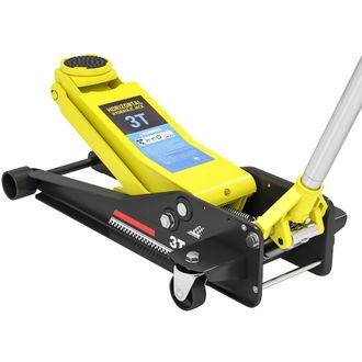 OEM Gato Hidr&aacute;ulico Para Coche 3t Altura De Elevaci&oacute;n 75-505 Mm Con Bomba De Doble Pist&oacute;n Ruedas Mango De Aluminio Amarillo
