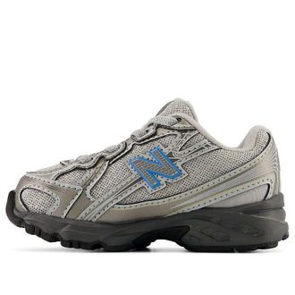 New Balance (TD) New Balance 740 Bungee Lace Dark Gray Silver Fan Blue I7406UQ