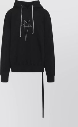 Rick Owens graphic print oversized hoodie drawstring