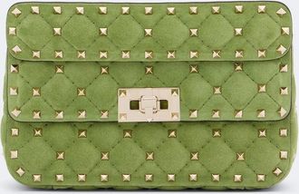 Valentino Garavani Rockstud Spike Small suede top-handle bag