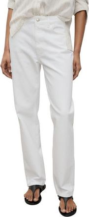 Mango Straight Leg Jeans in White at Nordstrom, Size 14