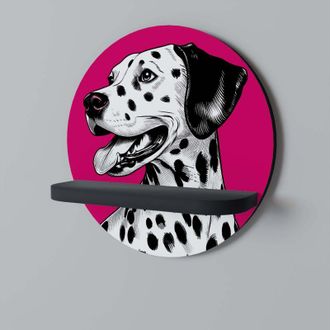 OEM Dalmatian Smile Estante Redondo Negro
