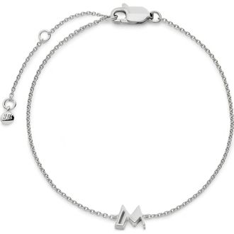 Monica Vinader Initial Pendant Bracelet in Sterling Silver M at Nordstrom