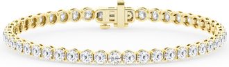 Grown Brilliance 4 Carat Round Lab Grown Diamond Tennis Bracelet in 14K Yellow Gold, Size 7 Inches, F Color, VS2 Clarity