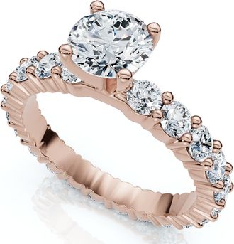 Pompeii3 2 1/4Ct Diamond Eternity Engagement Ring 14k Gold Lab Grown EF/VS