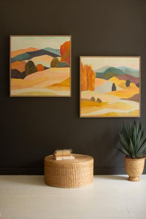 Kalalou Set Of Two Framed Painting Landscape