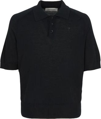 Ami Collar Short Sleeve Knitwear Black HPL438-KN0039-0180