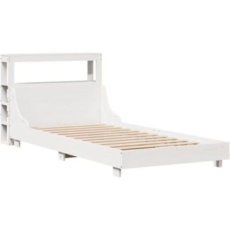 vidaXL Estructura De Cama Sin Colch&oacute;n Madera Maciza Blanca 90x190 Cm Vidaxl