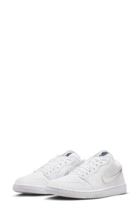 Nike Jordan Air Jordan 1 Low SE Basketball Sneaker in White/White/Metallic Silver at Nordstrom, Size 5.5