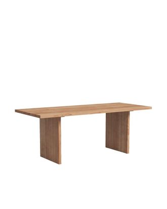 Hannun Mesa de comedor de madera maciza de pino color marr&oacute;n