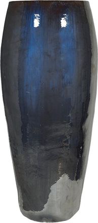Baq Hochwertiger Xl In-/Outdoor Blumentopf Plain Partner ø 41 cm/Höhe 100 cm, Metal Glaze Dunkelblau