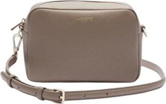 Lacoste Elysees Schoudertas Taupe - Dames - Schoudertassen - Beige - ONE Size - Leer - Tassen