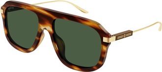 Gucci GG1309S Asian Fit 007 Mens Sunglasses Tortoiseshell Size 57 - Free RX Lenses - Free RX Lenses