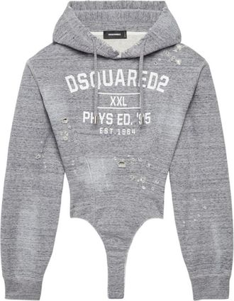 Dsquared2 Grey Graphic Hood Sweatshirt