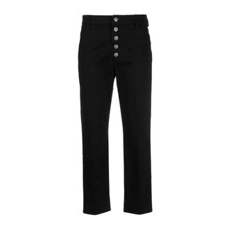 Dondup Straight Trousers, female, Black, Size: W27 Pantalone Loose Nima