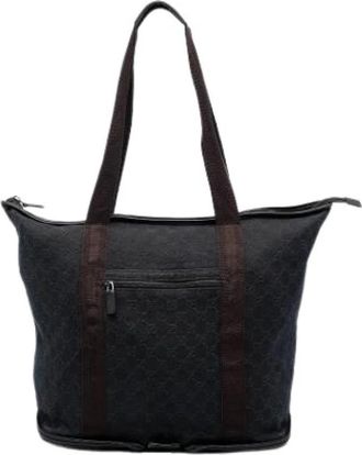 Gucci Pre-owned Vintage Denim Tote Bag - Dames - Vintage Shopper - Blauw - ONE Size - Denim - Vintage