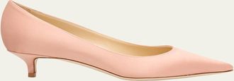 Jimmy Choo London Amelia Satin Kitten-Heel Pumps