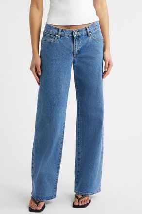 Abrand 99 Molly Low Rise Wide Leg Jeans in Mid Blue at Nordstrom, Size 30
