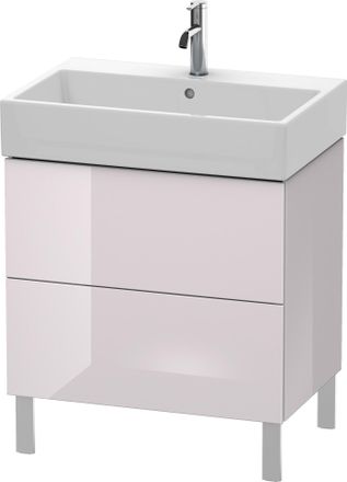 Duravit Unidad De Lavabo Duravit L-cube De Pie 68,4 X 45,9 Cm, 2 Extra&iacute;bles, Para Vero Air 235070, Color: Laca Blanca Lila Alto Brillo - Lc677602727