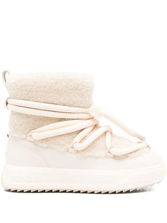Moncler 42mm shearling lace-up snow boots - Toni neutri