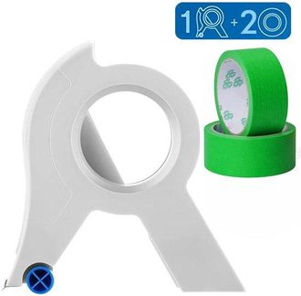 OEM Dispensador De Cinta De 3 Piezas, Aplicador De Cinta De Pintor Port&aacute;til, Incluye Dos Rollos De Cinta, 15 X 10,4 Cm, Verde