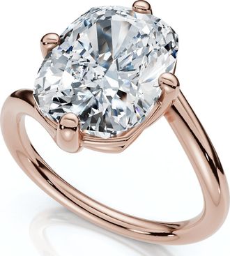 Pompeii3 Certified 4Ct Atelier Solitaire Diamond Engagement Ring 14k Gold Lab Grown