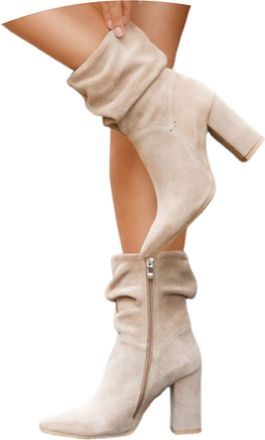 Generic Woman 2026 Ankle Boots Womens Stiletto High Heel Slouchy Ankle Sexy Dress (Beige, 6)