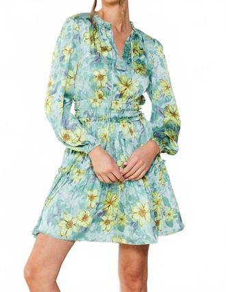 Current Air Print Mini Dress In Sage Multi Floral