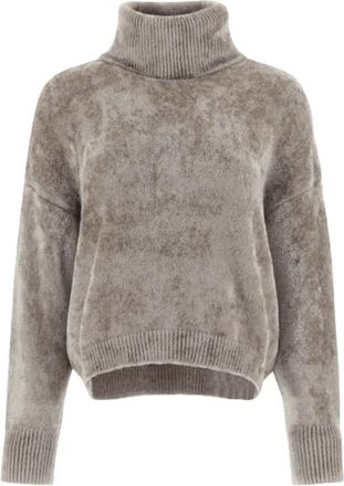 Herno Crop Cut Chenille Turtleneck - Dames - Coltruien - Grijs - S - Truien & Vesten