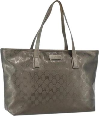 Gucci Pre-owned Vintage Tote Bag - Dames - Vintage Shopper - Grijs - ONE Size - Leer - Vintage