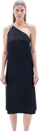 Filippa K Asymmetrische Seersucker Jurk - Dames - Feestkleedjes - Zwart - L - Kleedjes