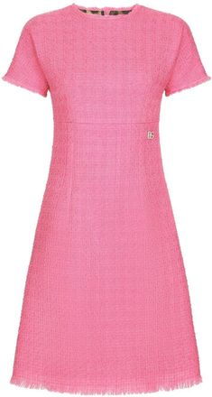 Dolce & Gabbana short-sleeve tweed minidress - women - Elastane/Nylon/Polyester/Wool - 36 - Pink