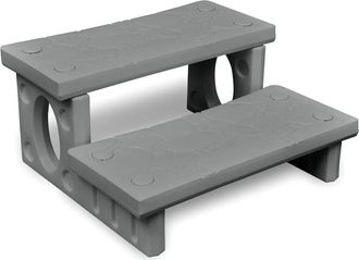 vidaXL Escalones Para Ba&ntilde;era De Hiromasaje Gris Vidaxl