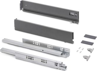 Emuca Emuca - Caj&oacute;n Exterior Vertex Con Regulaci&oacute;n 3d De Altura 83mm, 40kg, Profundidad 450mm, Acero, Gris Antracita