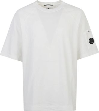 C.P. Company Short Sleeve Raglan Lens Pocket Tee - Heren - T-shirts - Wit - L - Katoen - Tops
