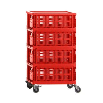 HAY Colour Crate Rollcontainer, red, recycled