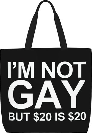 Generic Women Handbag IM Not Gay But 20 Is 20 Ladies Shopping Shoulder Bag Lightweight Reusable Shopping Bags, For Work, Wedding, School, Graduation, Birthday