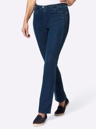 Casual Looks Bequeme Jeans CASUAL LOOKS, Damen, Gr. 21, Kurzgr&ouml;ssen, blau (blau, stone, washed), 81% Baumwolle, 17% Polyester, 2% Elasthan, unifarben, lang, Jeans 