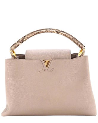 Louis Vuitton Beige Sheep Leather Capucines MM (Authentic Pre-Loved)