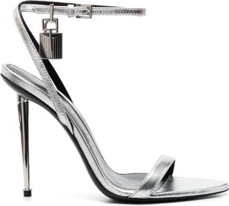 Tom Ford Silver Padlock Leather Heels