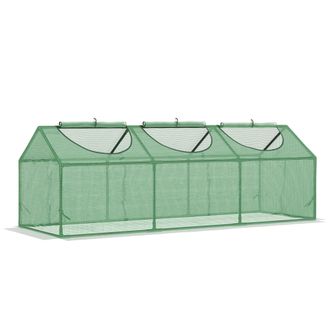 OUTSUNNY Mini Greenhouse Small Plant Grow House w/ 3 Windows for Outdoor | TJ Hughes Blue