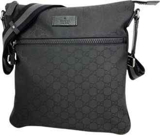 Gucci Pre-owned Cross Body Bags, male, Black, Size: ONE SIZE Pre-owned Vintage Nylon Shoulder Bag