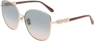 Ferragamo SF339S 774 Womens Sunglasses Gold Size 60