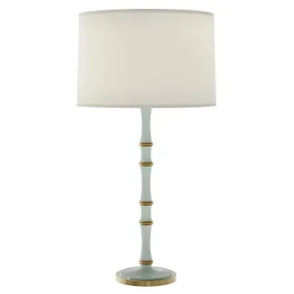 Ballard Designs Iris Table Lamp - Celadon/Brass - Ballard Designs