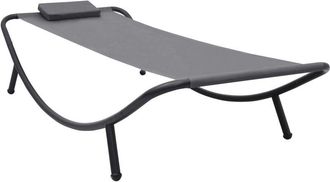 vidaXL Tumbona de acero gris 200x90 cm Vidaxl